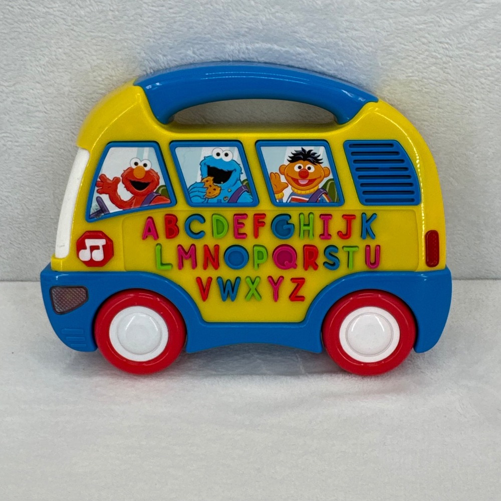 Vintage Sesame Street Elmo's Alphabet Bus ABC Learning Musical Toy Fisher Price